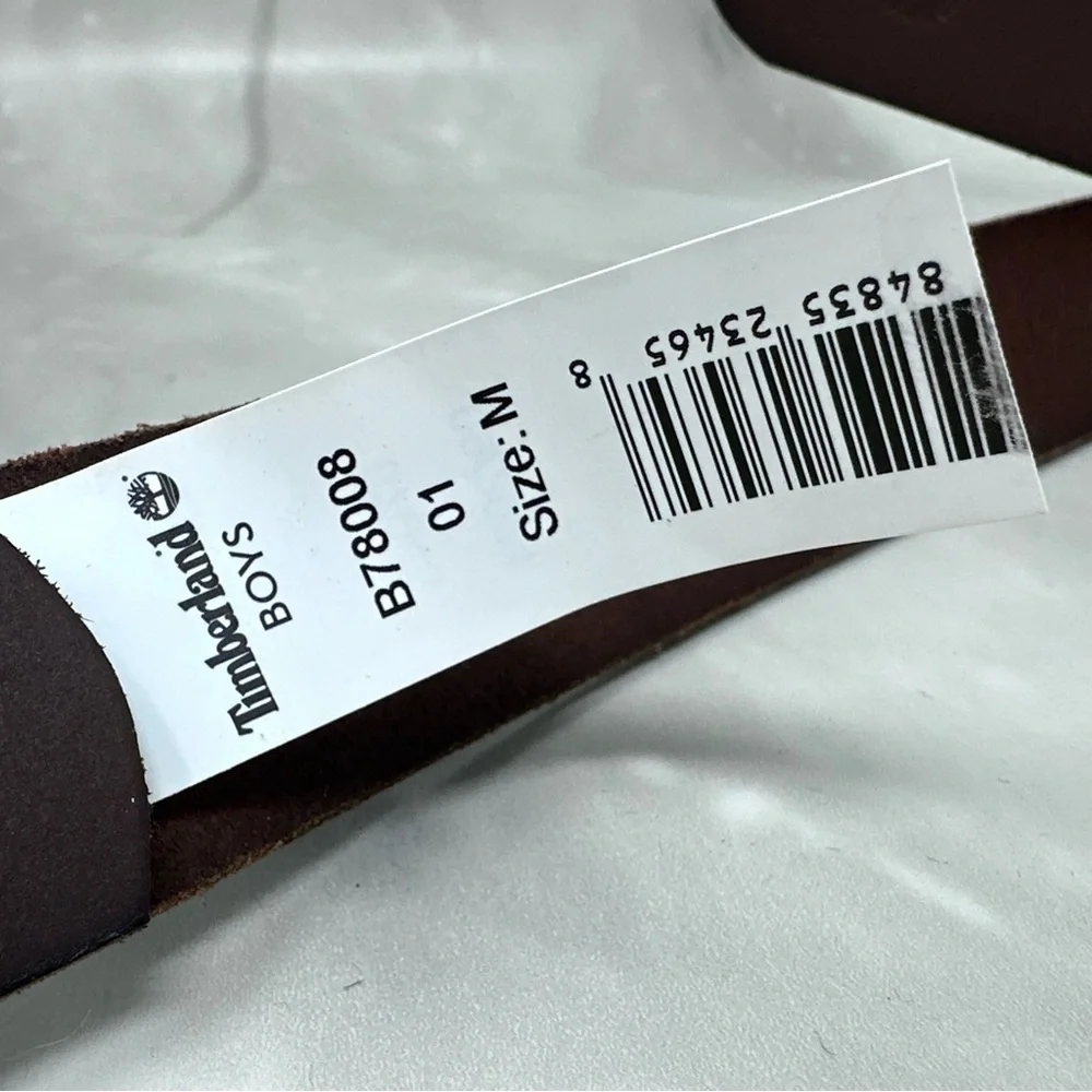Timberland Boys Medium 26-28 Brown Leather Belt